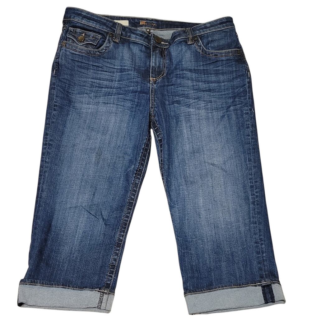 Kut from the Kloth Natalie Crop Jeans Womens 14 Flap Pocket Embroidered Cuffed